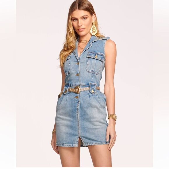 $365 Ramy Brooke Hedi Denim Mini Dress NWT XXS - Picture 1 of 10